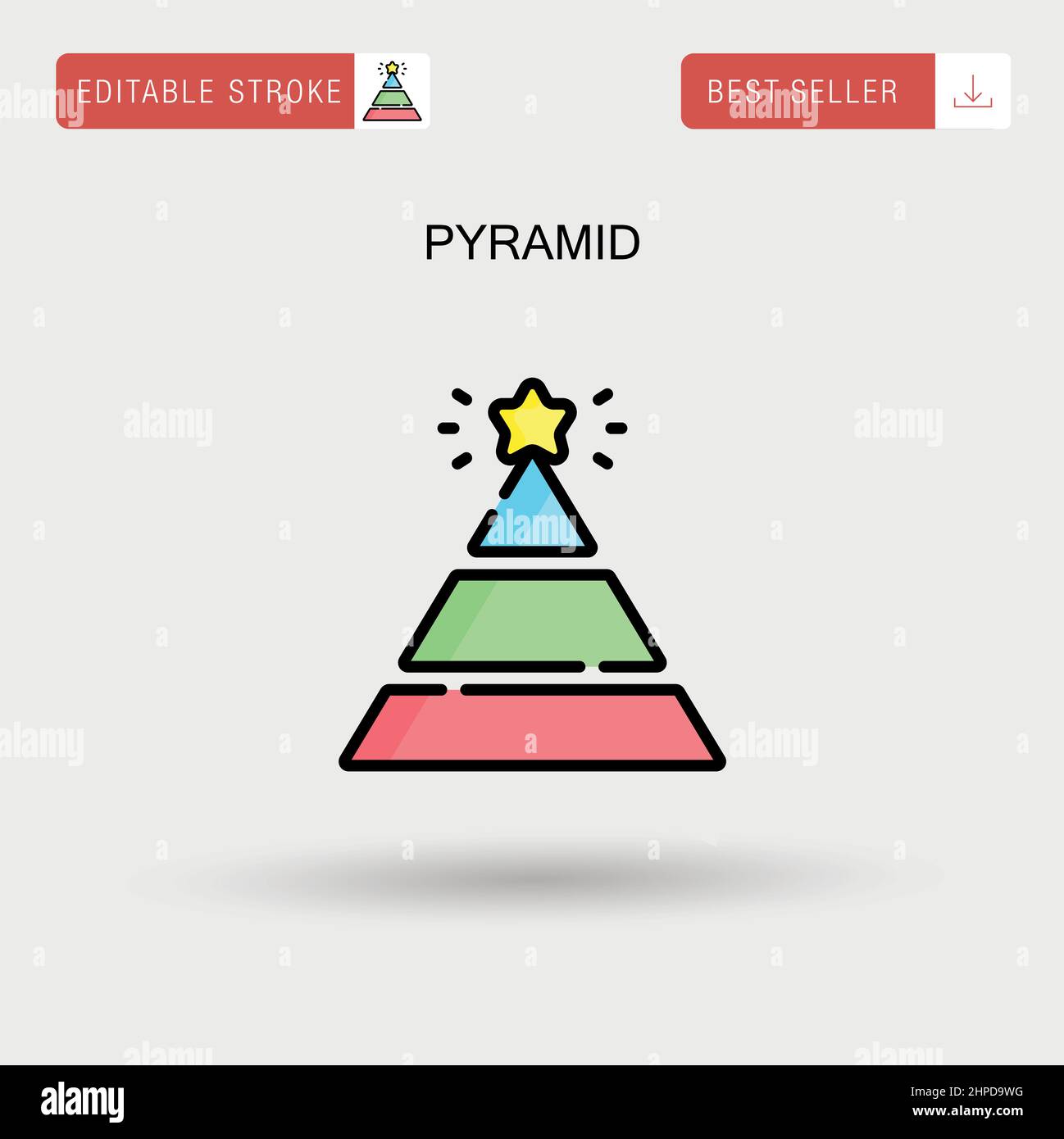 Icône de vecteur simple pyramide. Illustration de Vecteur