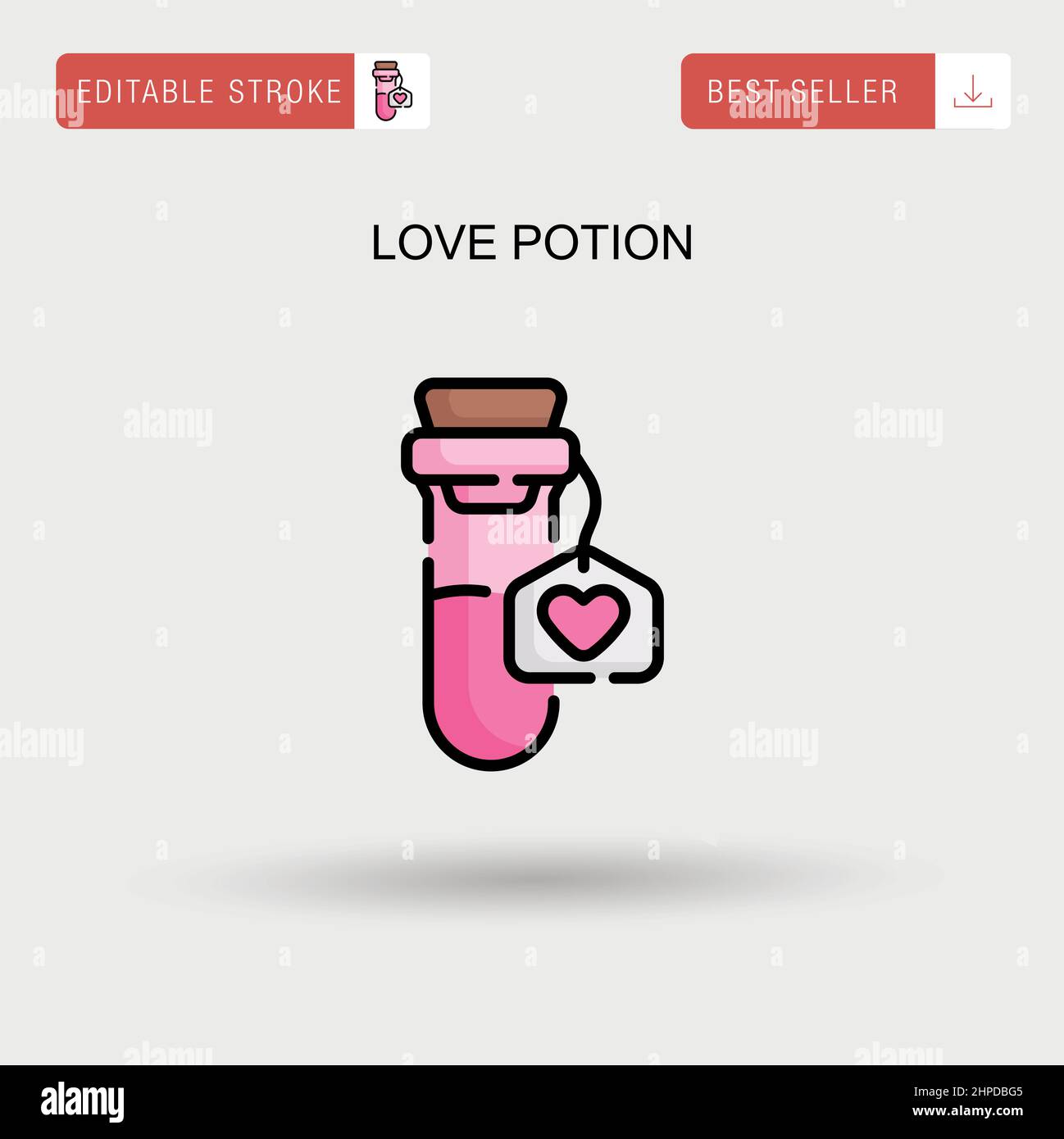 Icône de vecteur simple de potion d'amour. Illustration de Vecteur