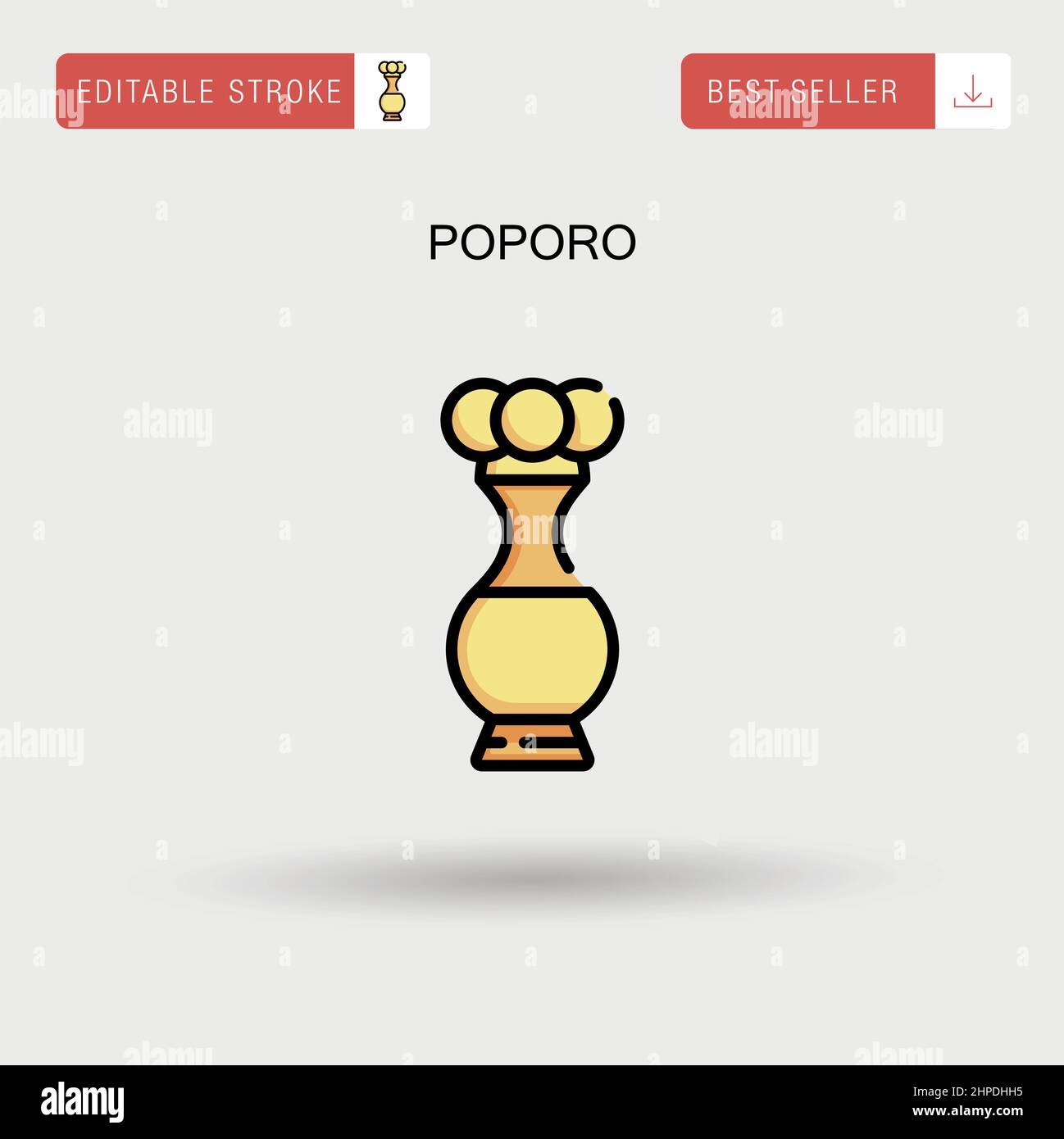 Icône de vecteur simple Poporo. Illustration de Vecteur