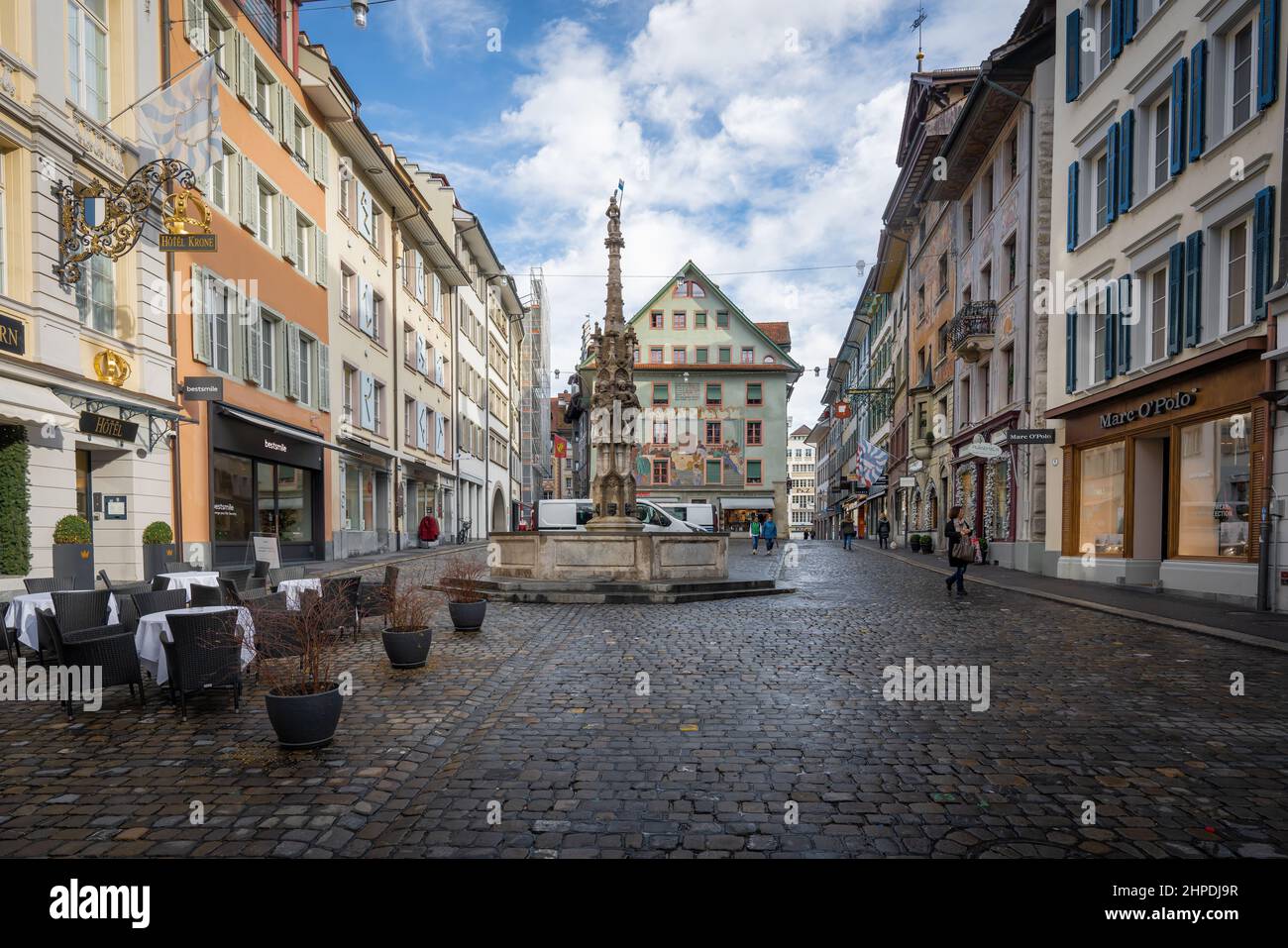 Weinmarkt - place dans la vieille ville de Lucerne - Lucerne, Suisse Banque D'Images