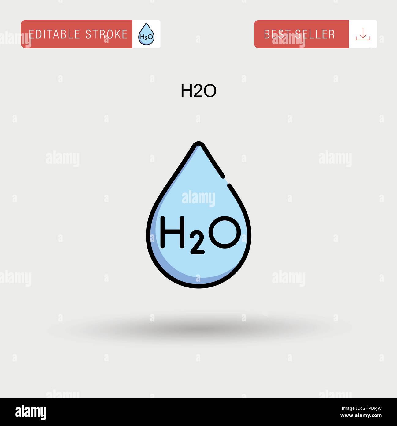 H2O icône de vecteur simple. Illustration de Vecteur