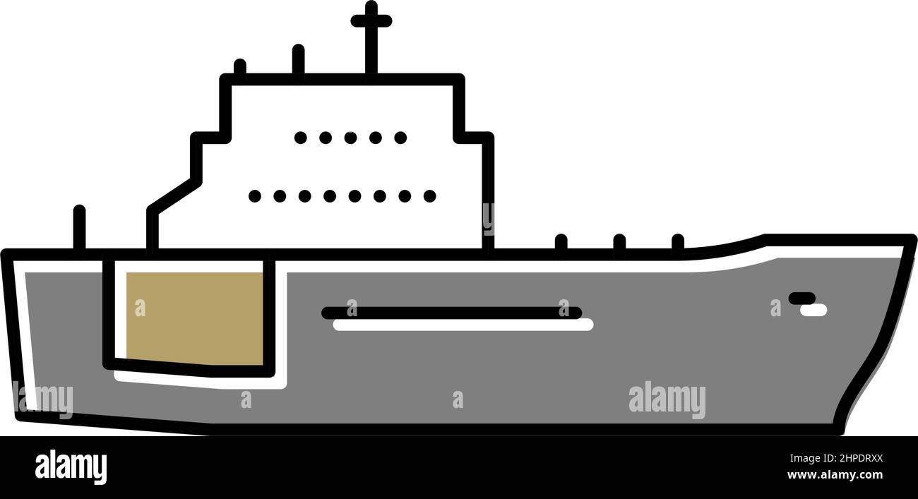 illustration vectorielle d'icône de couleur de bateau bleu marine Illustration de Vecteur