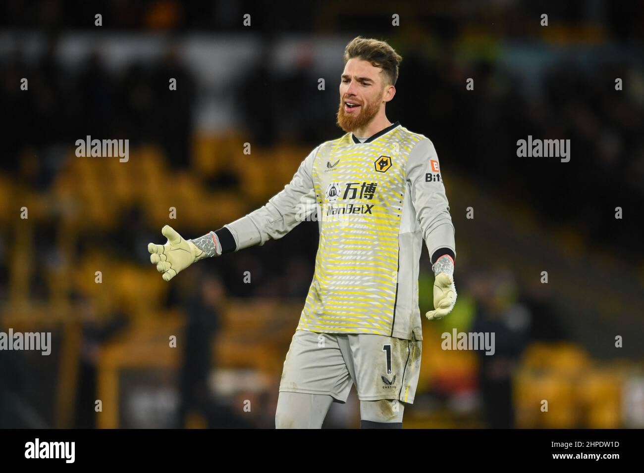 Wolverhampton, Royaume-Uni. 20th févr. 2022. José sa #1 de Wolverhampton Wanderers réagit pendant le match à Wolverhampton, Royaume-Uni le 2/20/2022. (Photo de Simon Whitehead/News Images/Sipa USA) crédit: SIPA USA/Alay Live News Banque D'Images