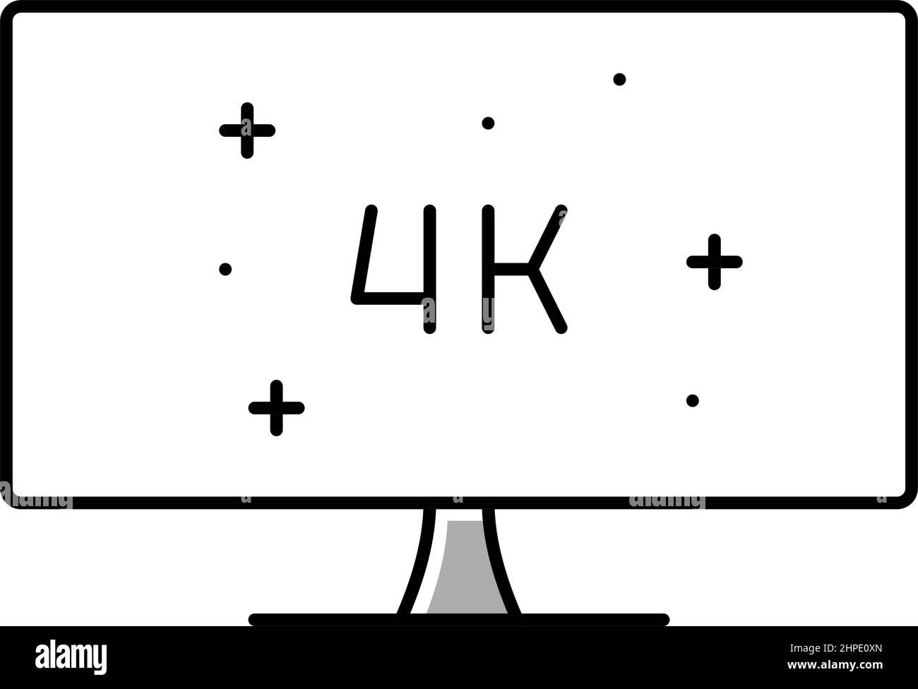 illustration vectorielle de l'icône couleur de l'écran de l'ordinateur de résolution 4k Illustration de Vecteur