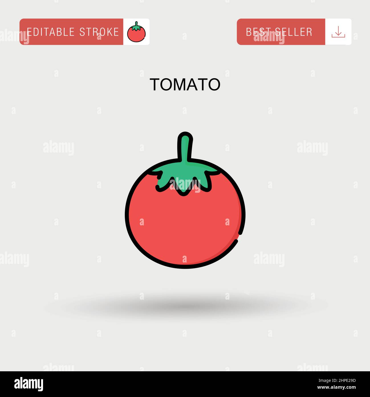 Icône de vecteur simple tomate. Illustration de Vecteur