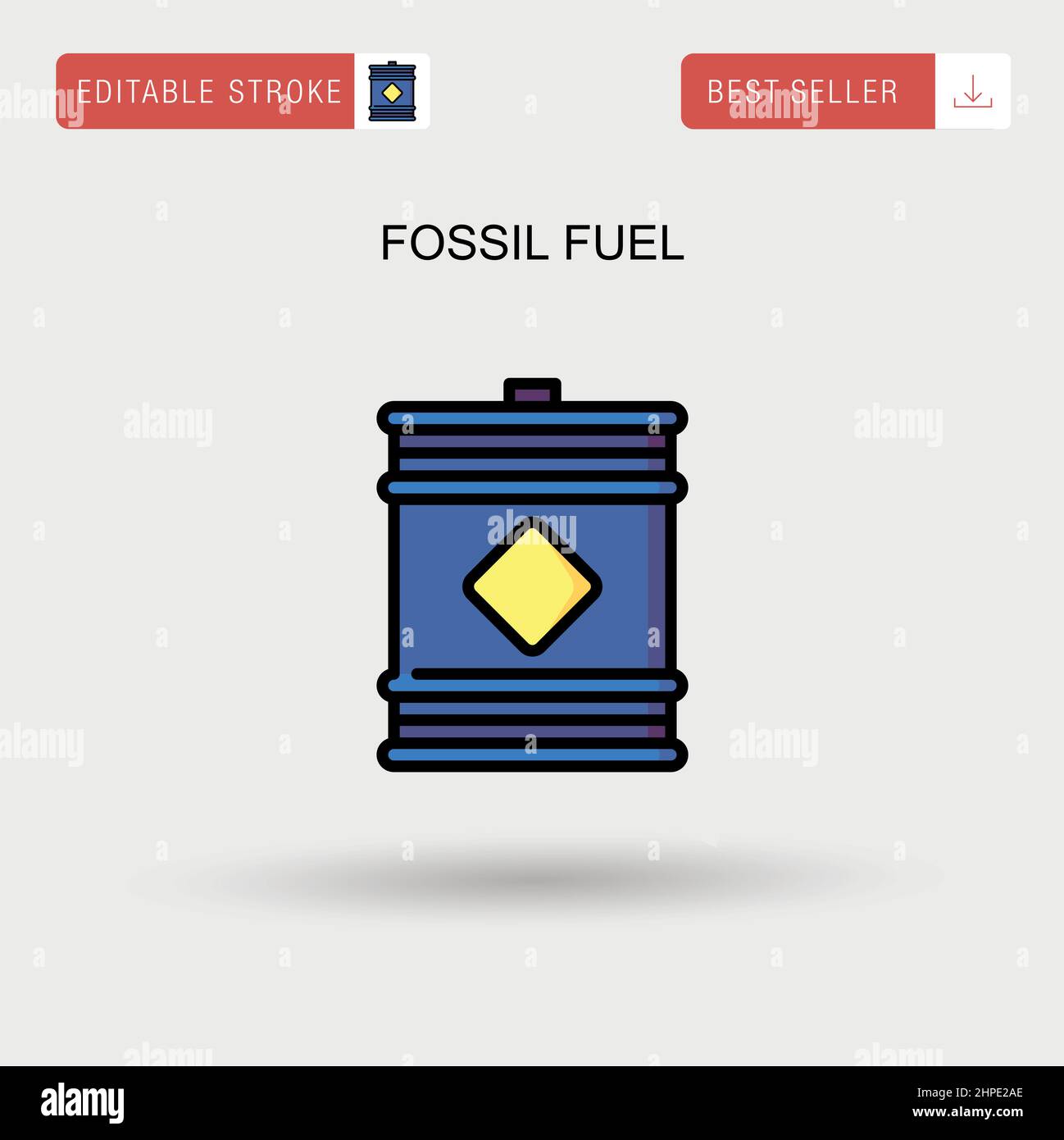 Icône de vecteur simple de combustible fossile. Illustration de Vecteur