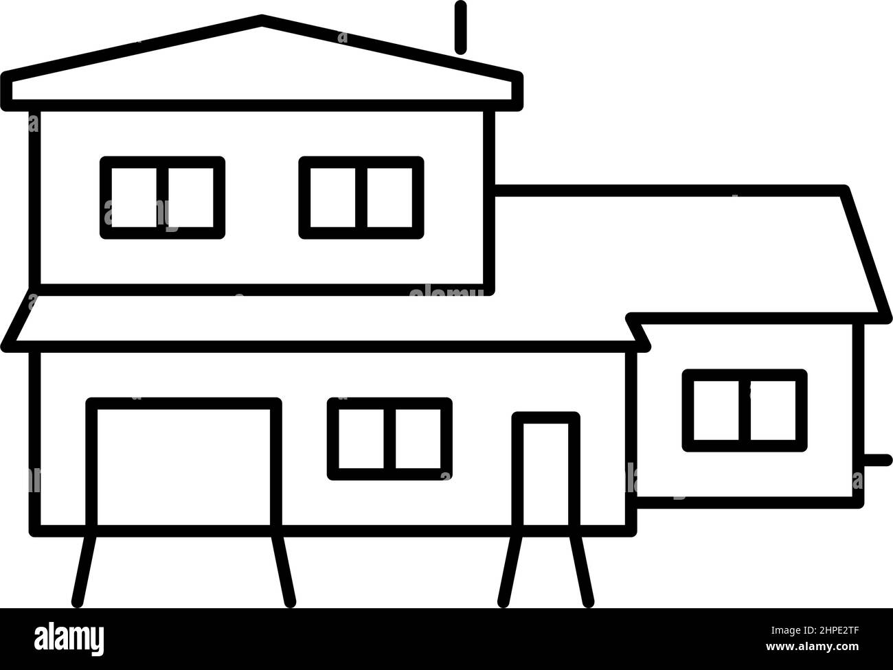 illustration vectorielle d'icône de ligne de maison à niveau divisé Illustration de Vecteur