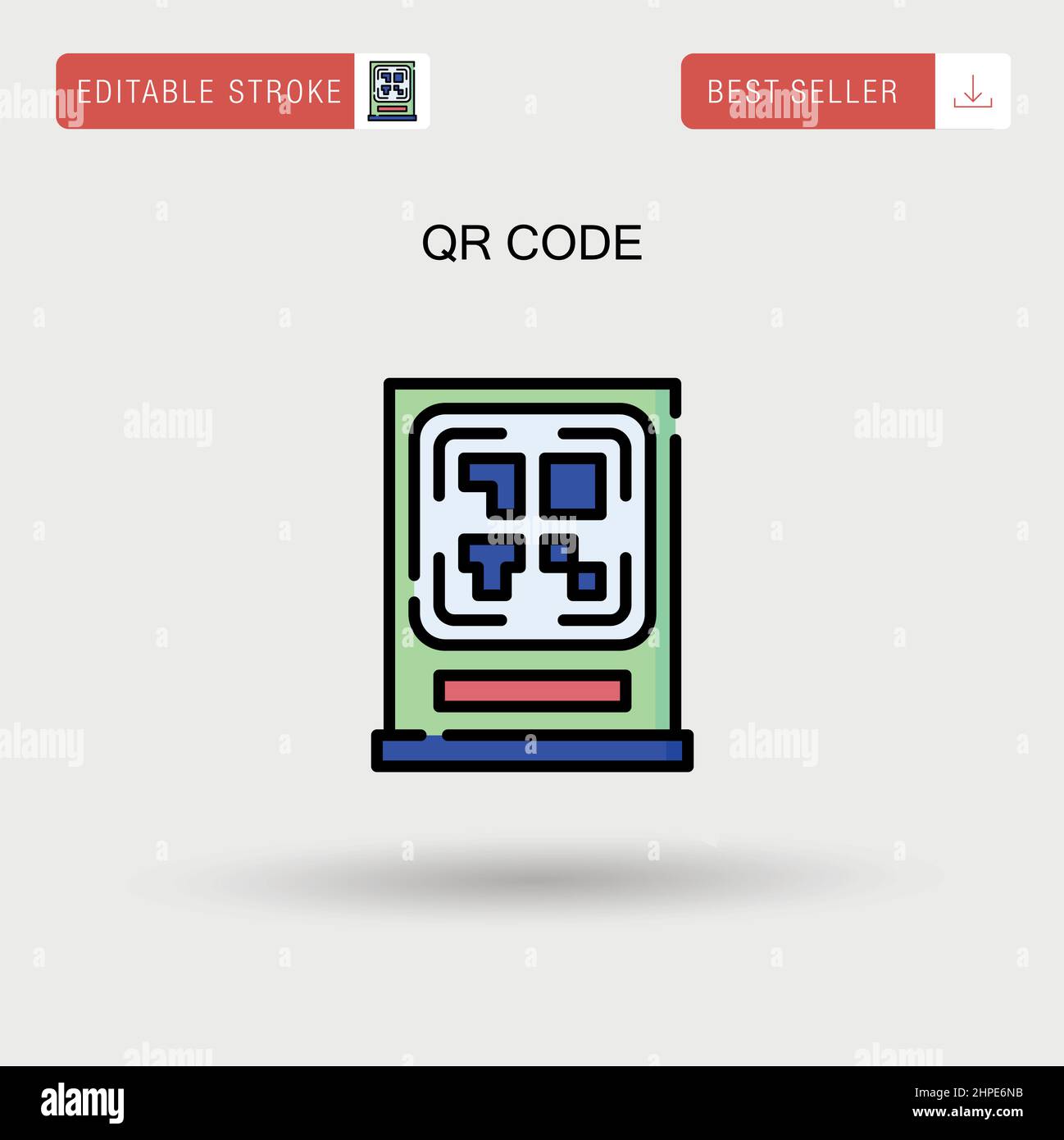 Icône de vecteur simple de code QR. Illustration de Vecteur