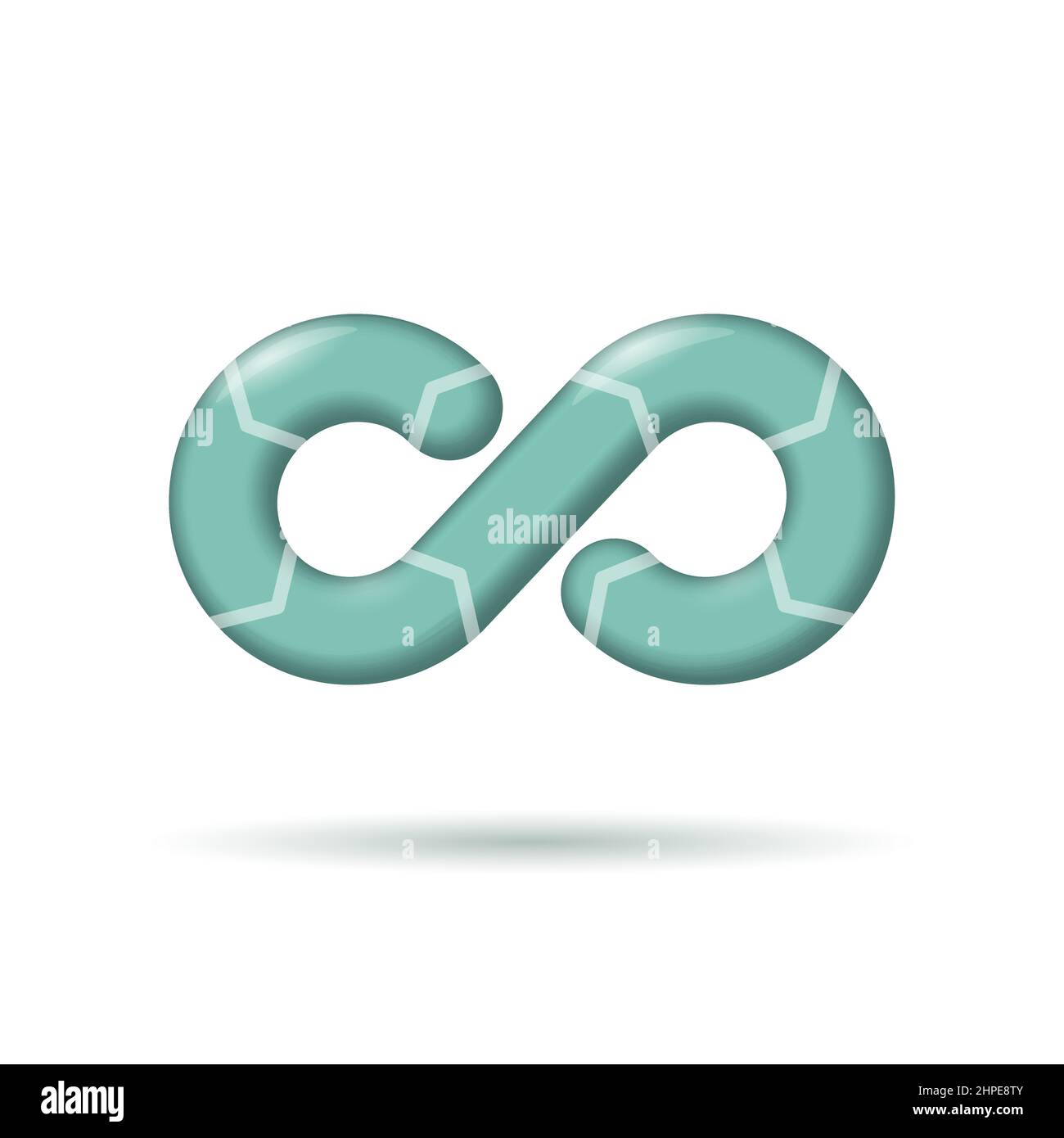 3D symbole infini des opérations de développement logiciel DevOps. Qualité réaliste du cycle de vie du système d'administration du programmeur de dessin animé. Bâtiment de codage Illustration de Vecteur