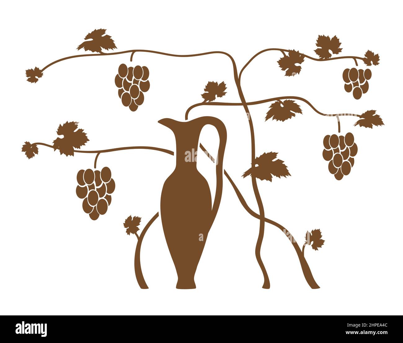 vigne avec une carafe - vecteur - eps 8 Illustration de Vecteur