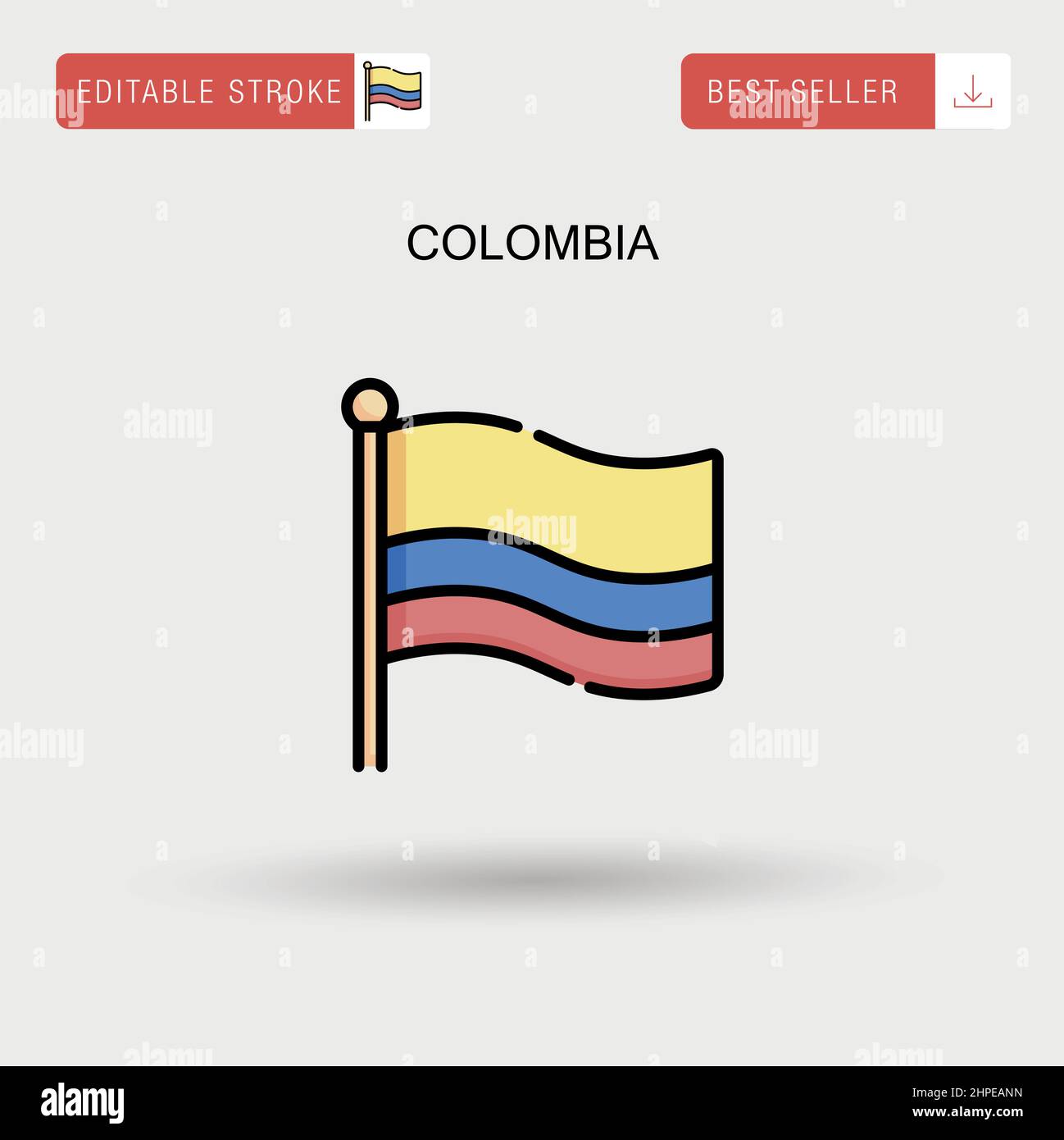 Icône de vecteur simple Colombie. Illustration de Vecteur