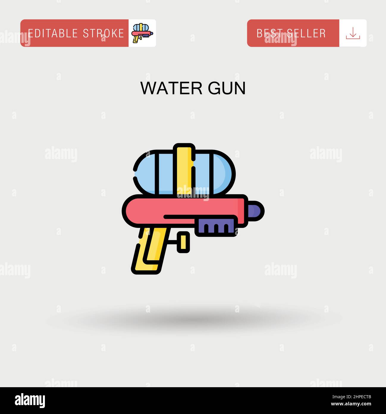 Icône vecteur simple pistolet à eau. Illustration de Vecteur