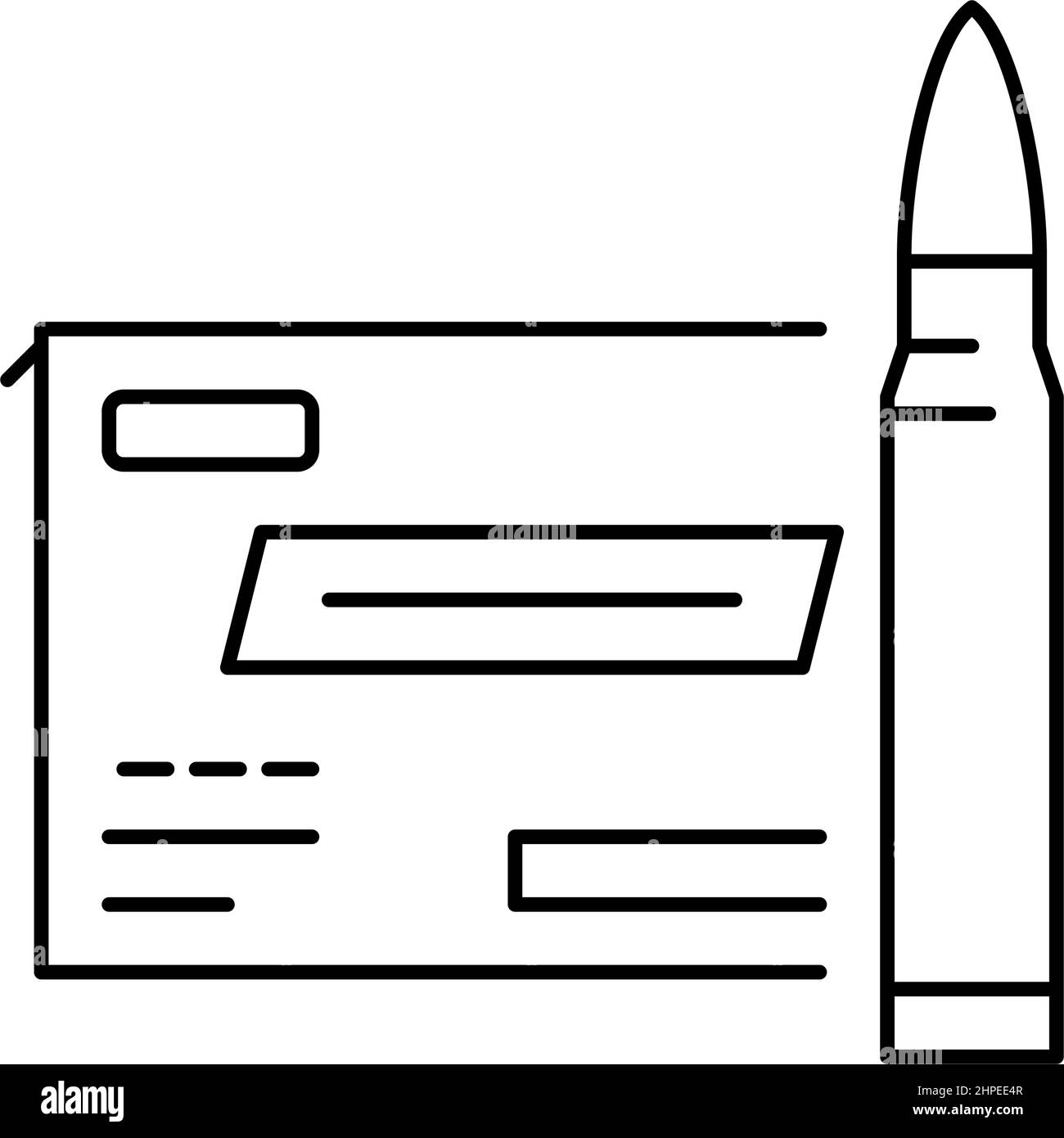 illustration vectorielle d'icône de ligne d'ammo de fusil centerfire Illustration de Vecteur