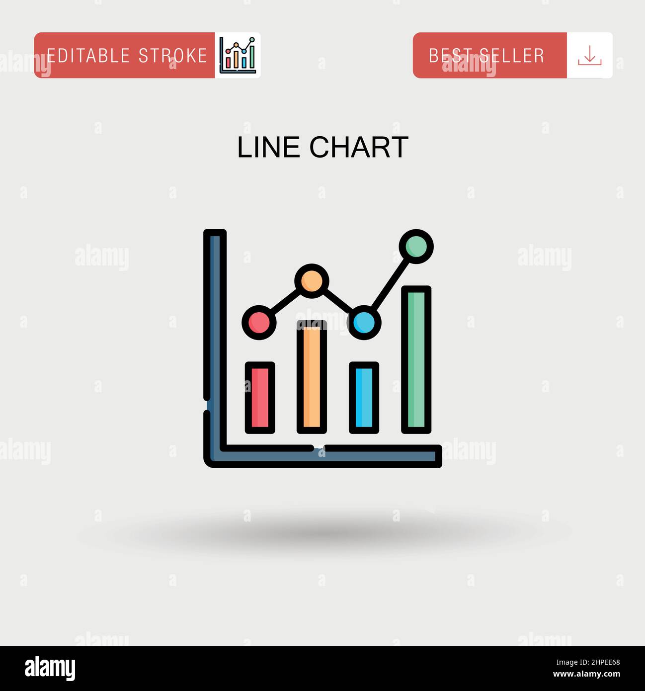Icône de vecteur simple de graphique en courbes. Illustration de Vecteur