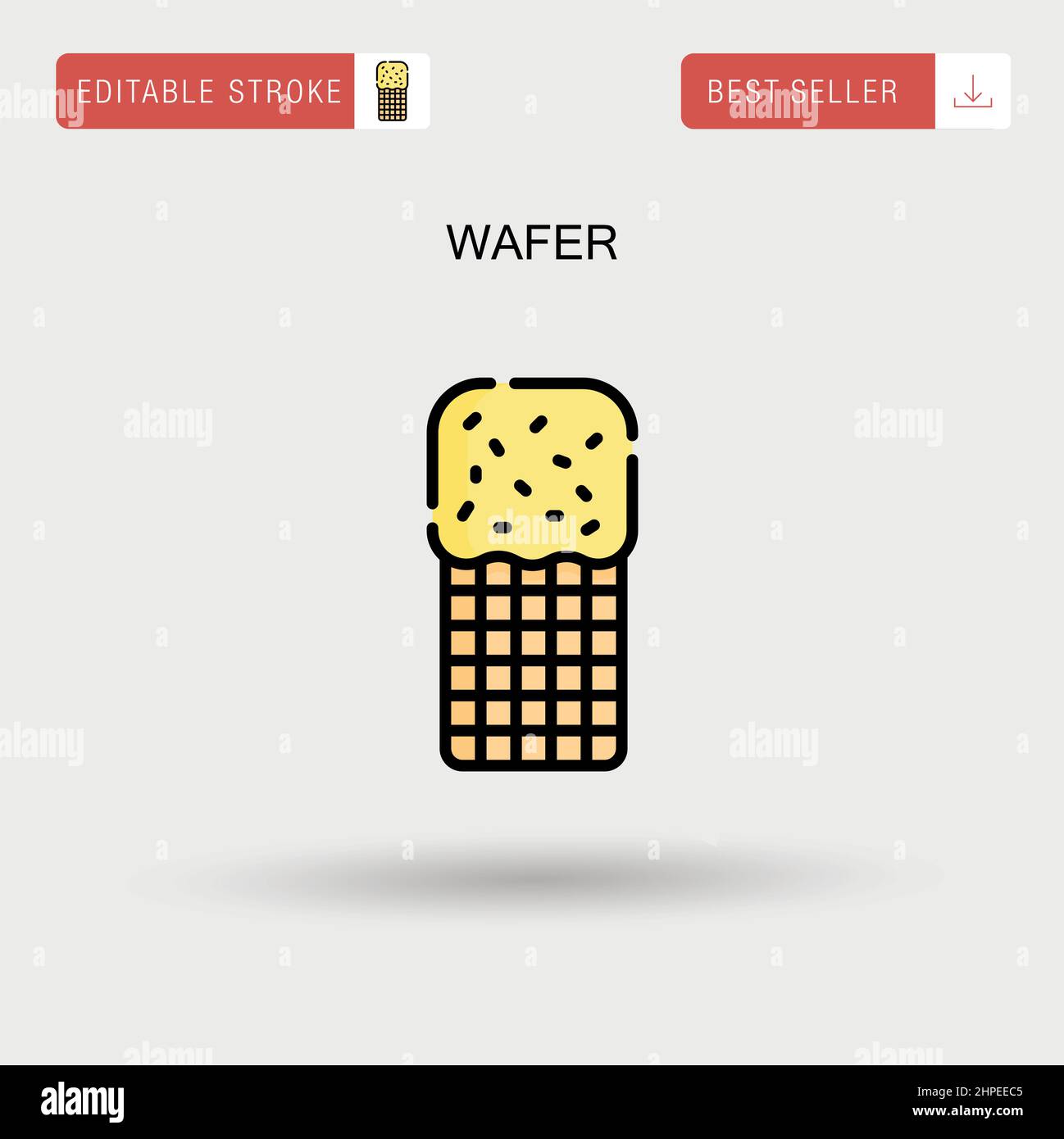 Icône de vecteur simple de wafer. Illustration de Vecteur