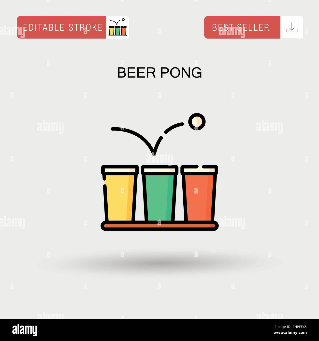 Icône de vecteur simple de bière pong. Illustration de Vecteur