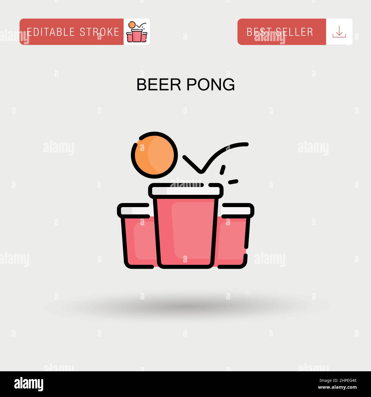 Icône de vecteur simple de bière pong. Illustration de Vecteur
