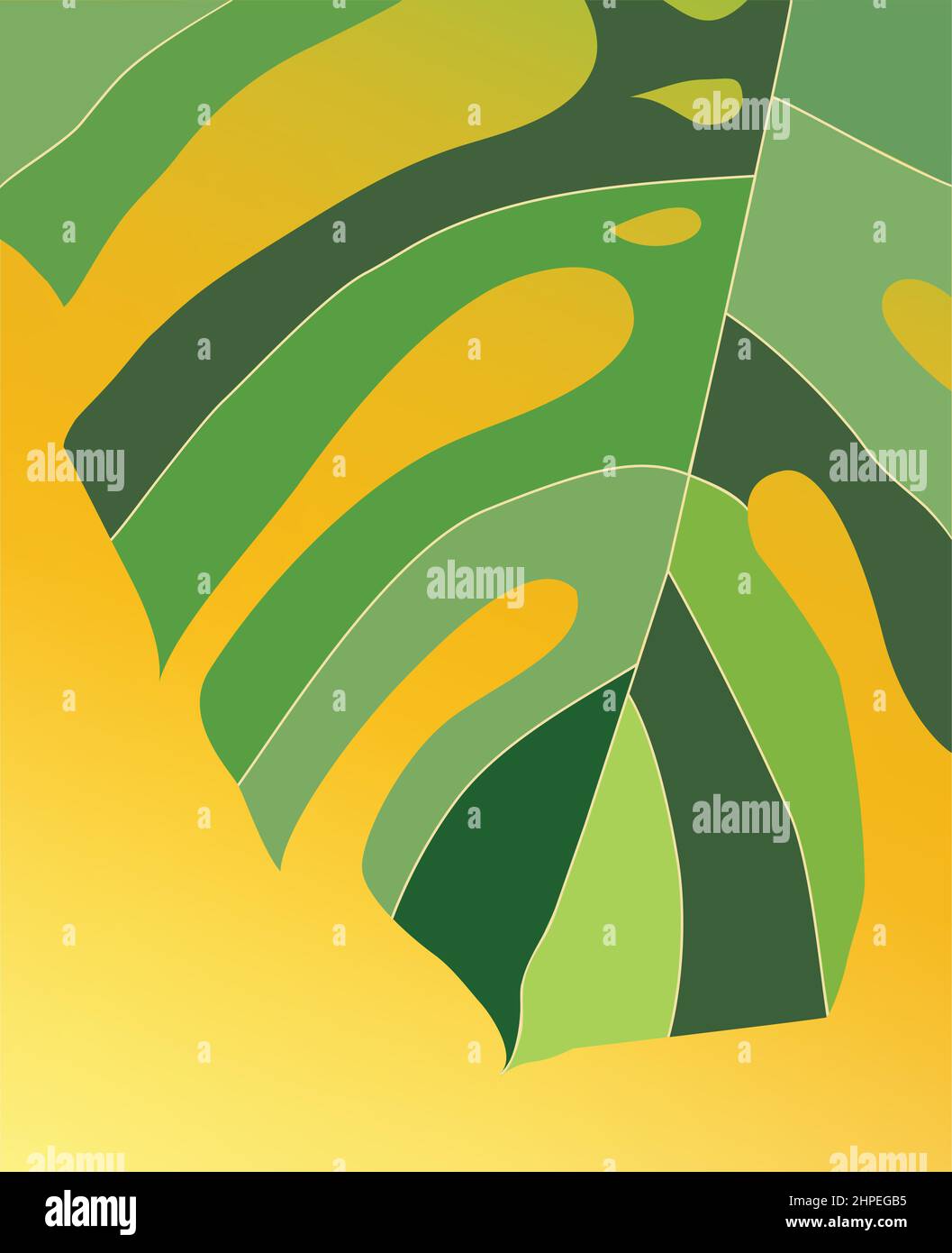Split Leaf Philodendron, illustration vectorielle sur fond dégradé. Illustration de Vecteur
