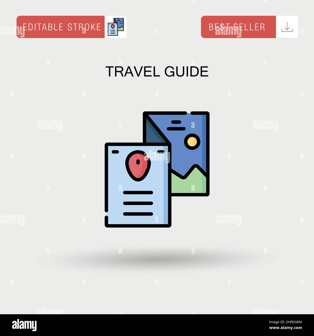Icône de vecteur simple du guide de voyage. Illustration de Vecteur
