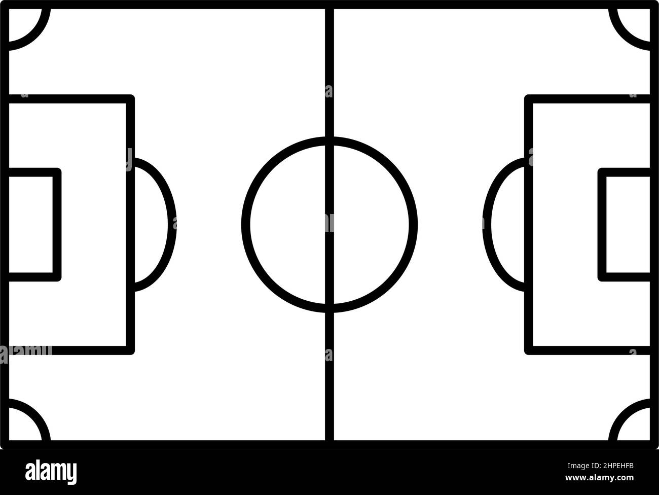 illustration vectorielle de l'icône de la ligne de football de terrain Illustration de Vecteur