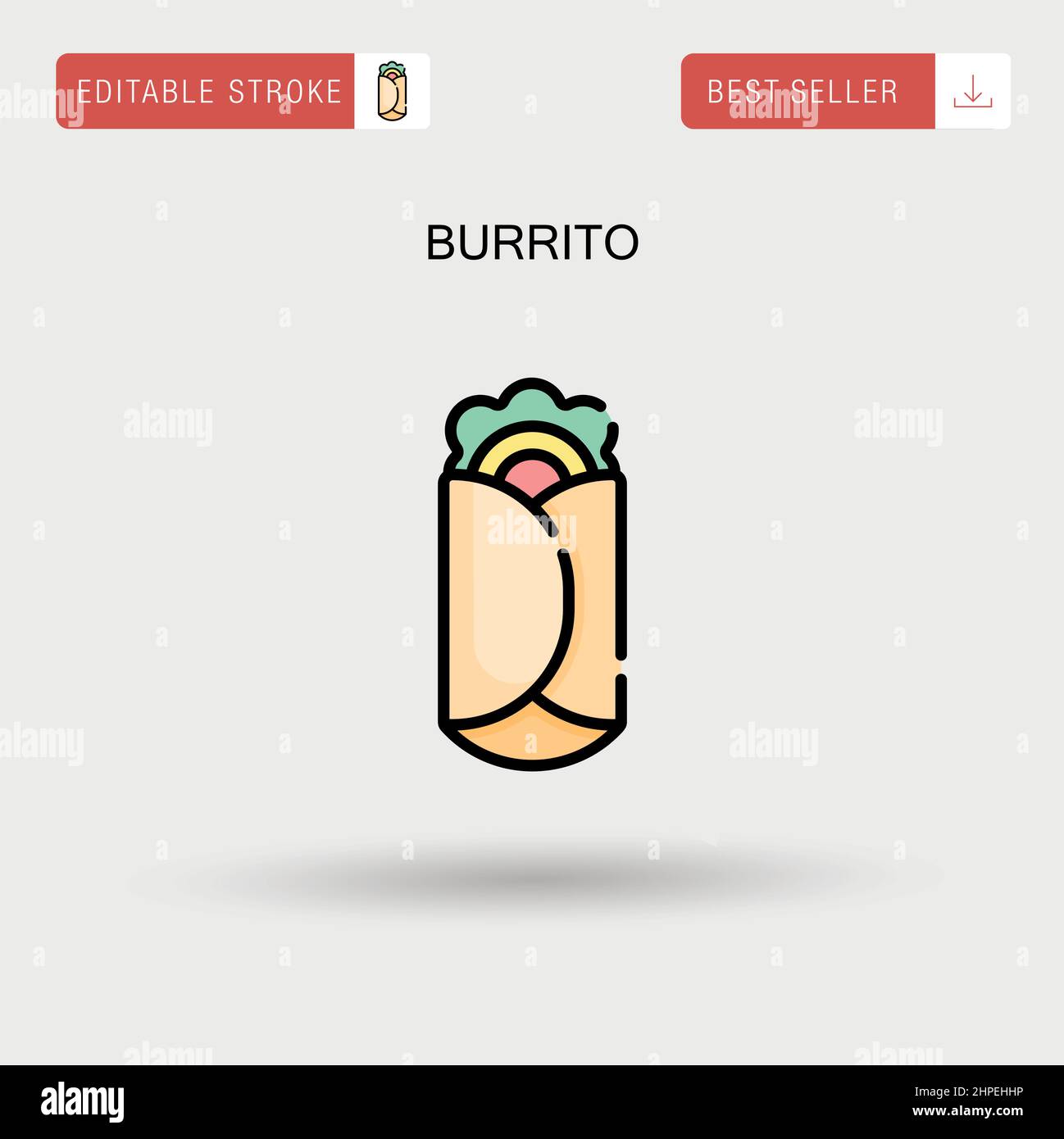 Icône de vecteur simple burrito. Illustration de Vecteur