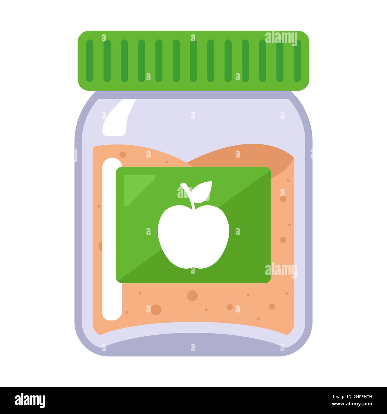 applique dans un pot en verre pour la nourriture de bébé. illustration vectorielle plate. Illustration de Vecteur