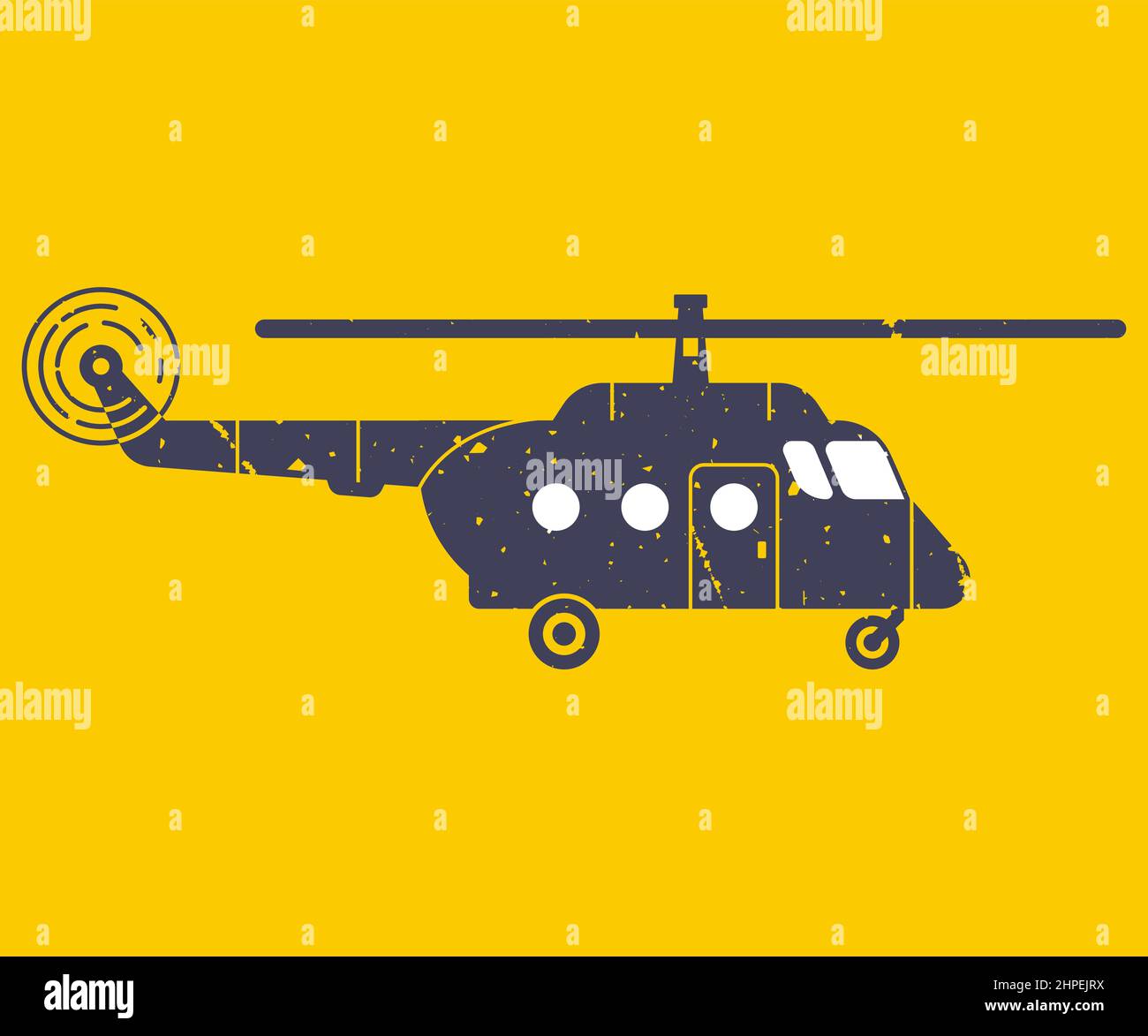 icône d'hélicoptère civil noir pour le vol de personnes. illustration vectorielle plate. Illustration de Vecteur