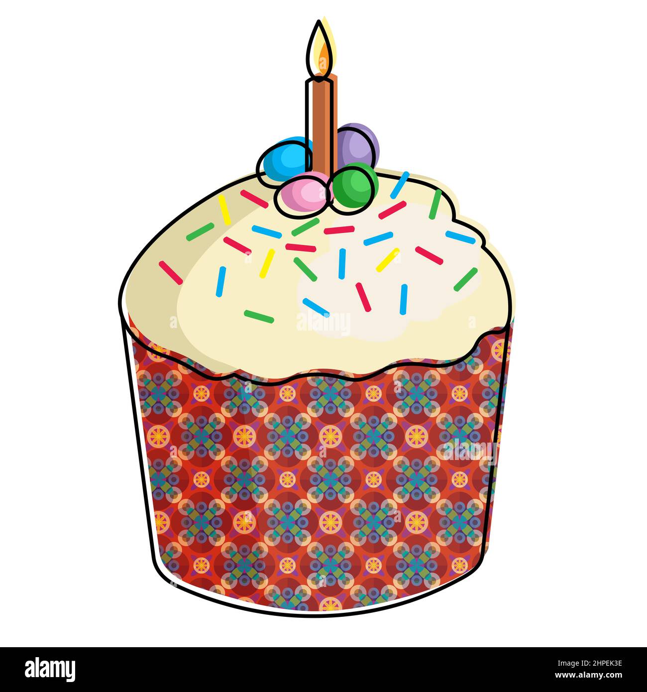 Paska Bread - cuisine traditionnelle de Pâques. Illustration vectorielle pleine couleur Illustration de Vecteur