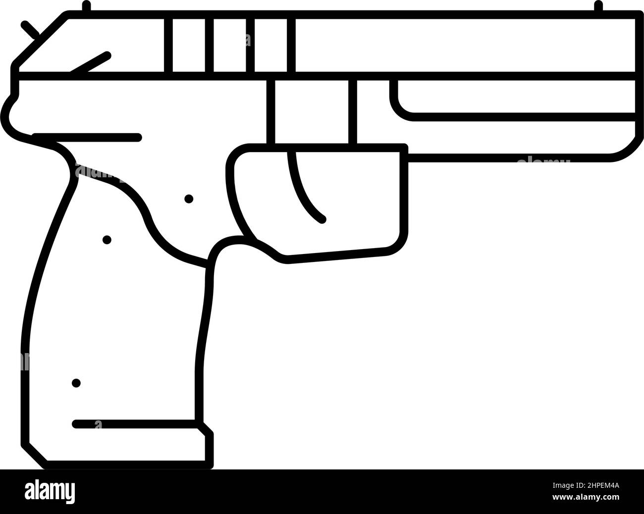 illustration vectorielle de l'icône de ligne d'arme à feu Illustration de Vecteur