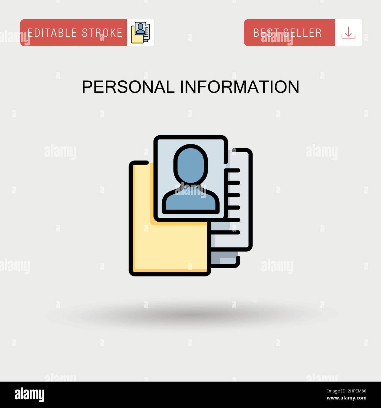 Informations personnelles icône de vecteur simple. Illustration de Vecteur