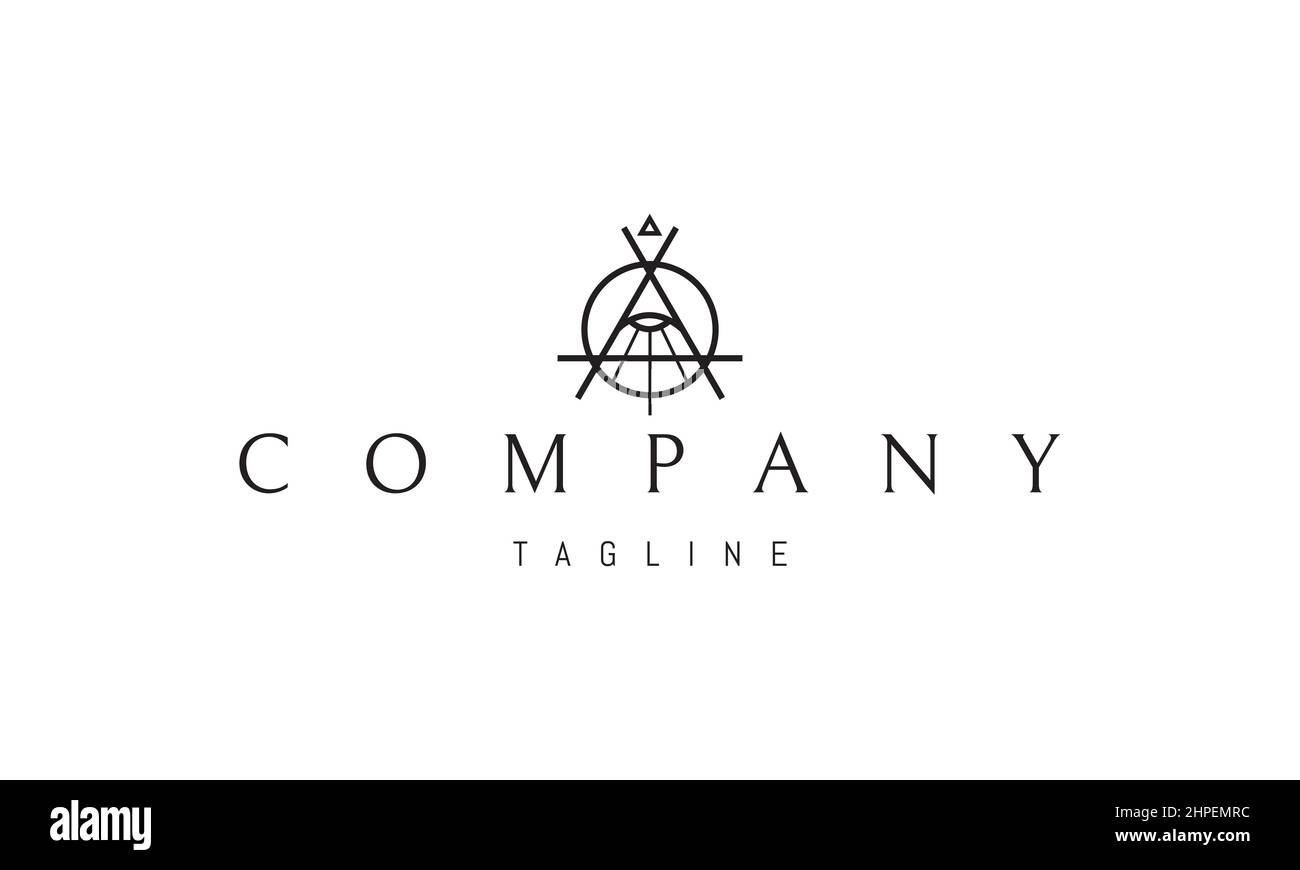 Logo vectoriel sur lequel une image abstraite de l'œil tout en vue dans un triangle. Illustration de Vecteur