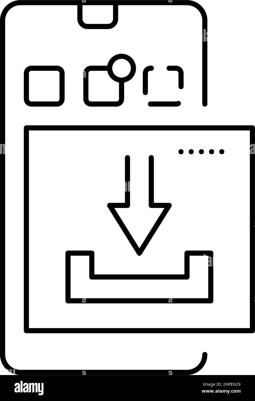 téléchargez l'illustration vectorielle de l'icône de ligne ugc de l'application pour téléphone portable Illustration de Vecteur