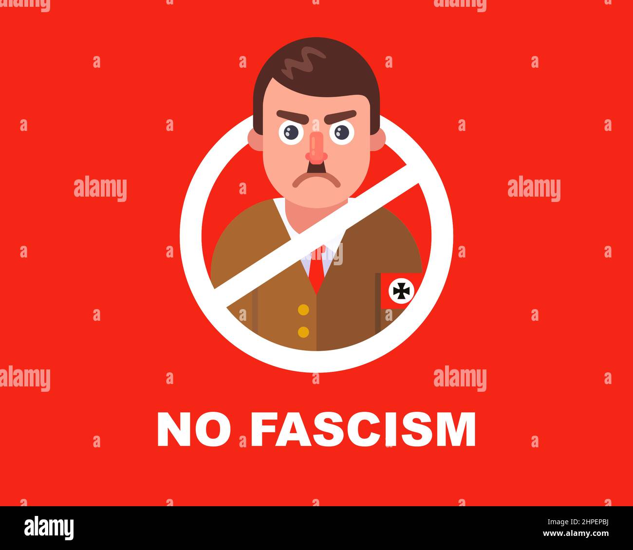 panneau stop rond fascisme. Hitler est interdit. illustration vectorielle plate. Illustration de Vecteur