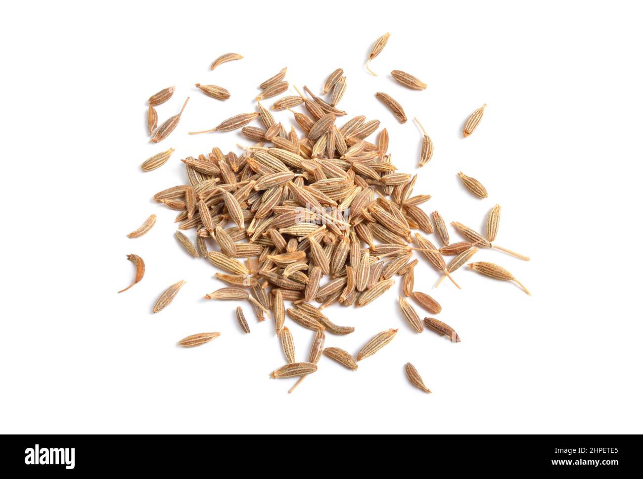 Anis, Pimpinella anisum, également appelé anis ou rarement anix. Isolé sur fond blanc Banque D'Images