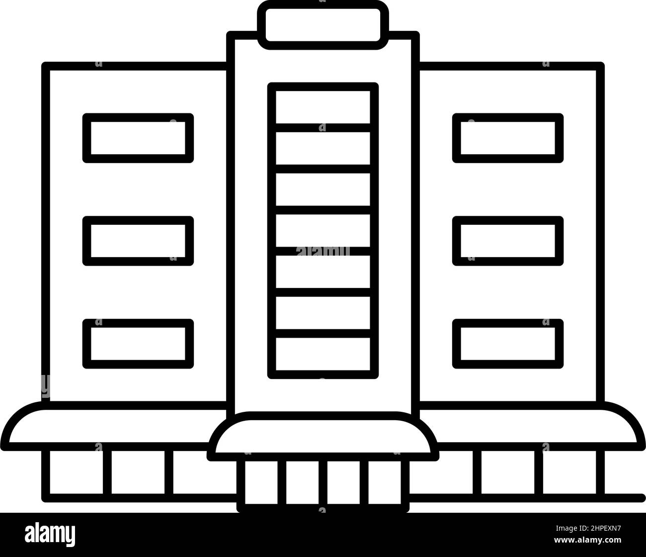 illustration vectorielle de l'icône de la ligne de construction du magasin et du centre commercial Illustration de Vecteur