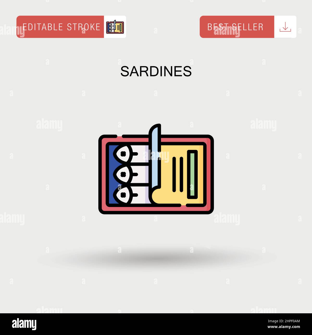Icône de vecteur simple sardines. Illustration de Vecteur