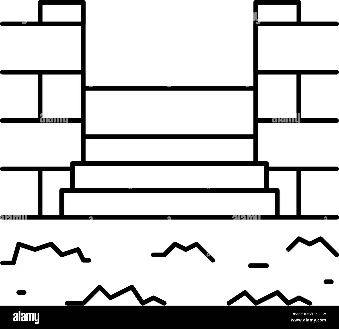 illustration vectorielle de l'icône de ligne de clôture Illustration de Vecteur