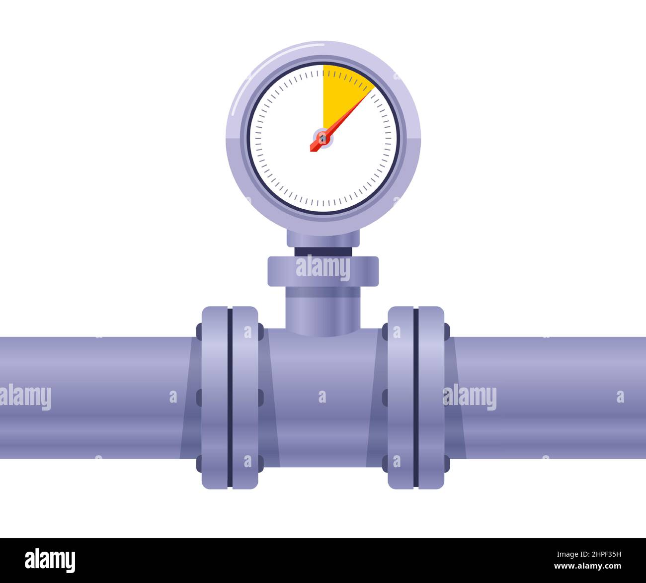 appareil de mesure de la pression dans un tuyau. le compteur montre la consommation d'eau dans la maison. illustration vectorielle plate. Illustration de Vecteur