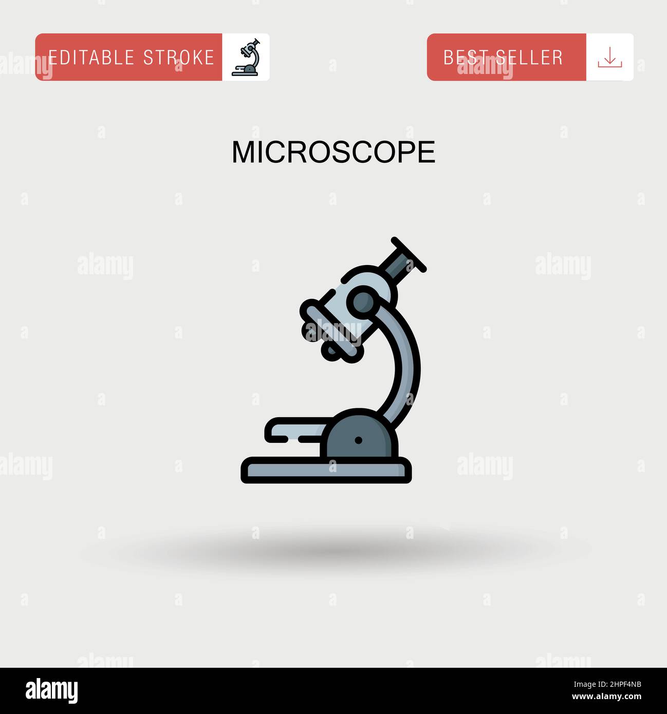 Icône de vecteur simple du microscope. Illustration de Vecteur