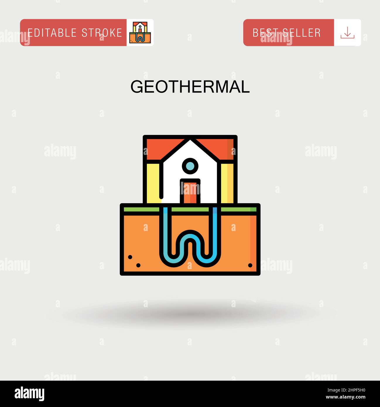 Géothermie simple vecteur icône. Illustration de Vecteur