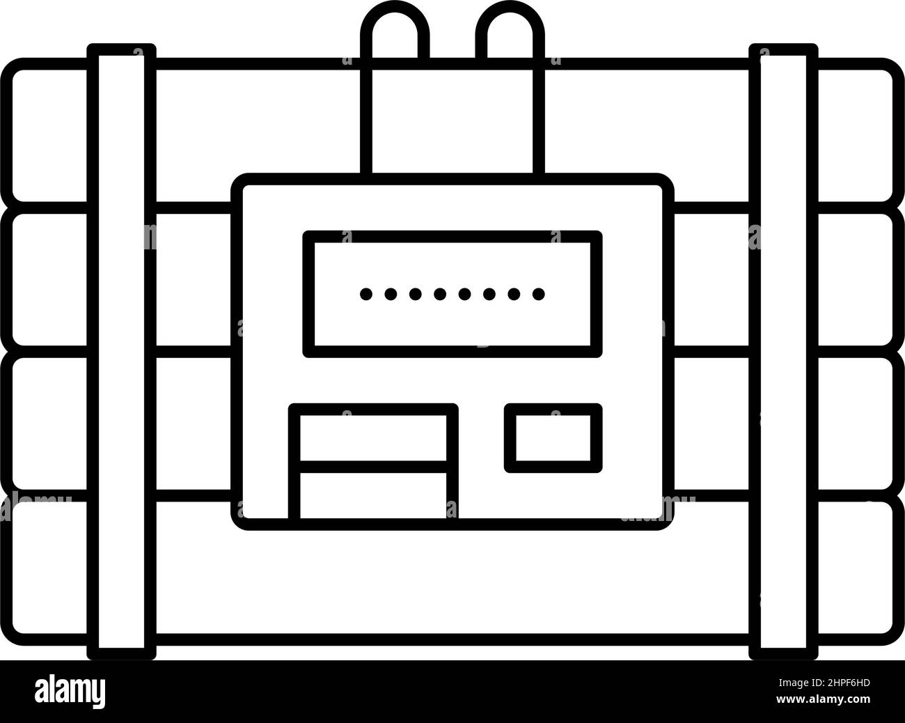 illustration vectorielle de l'icône de ligne de danger de bombe Illustration de Vecteur