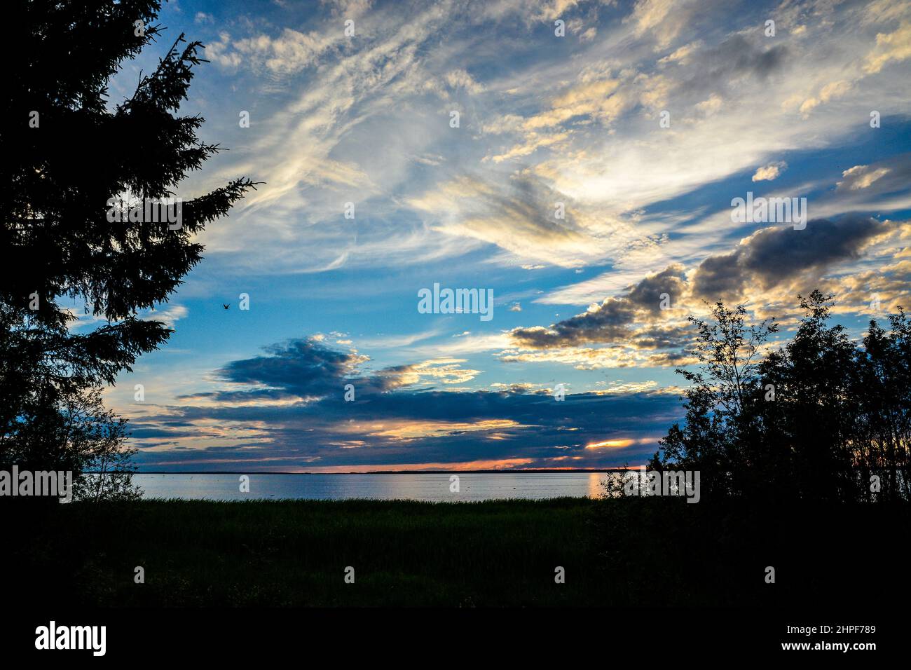 Paysage finlandais pendant l'été solstique Banque D'Images