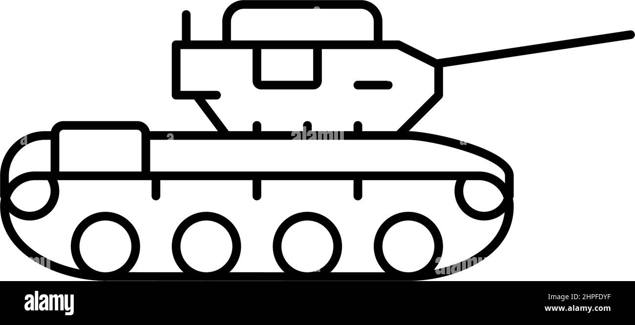 illustration vectorielle de l'icône de la ligne de la machine du réservoir Illustration de Vecteur