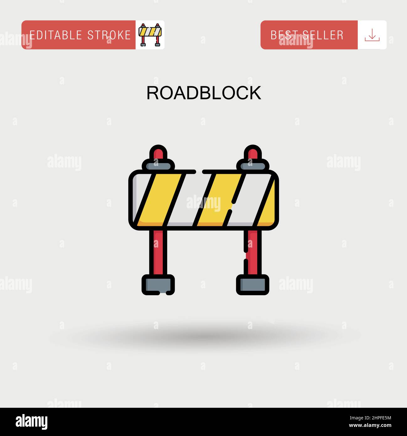 Icône de vecteur simple Roadblock. Illustration de Vecteur