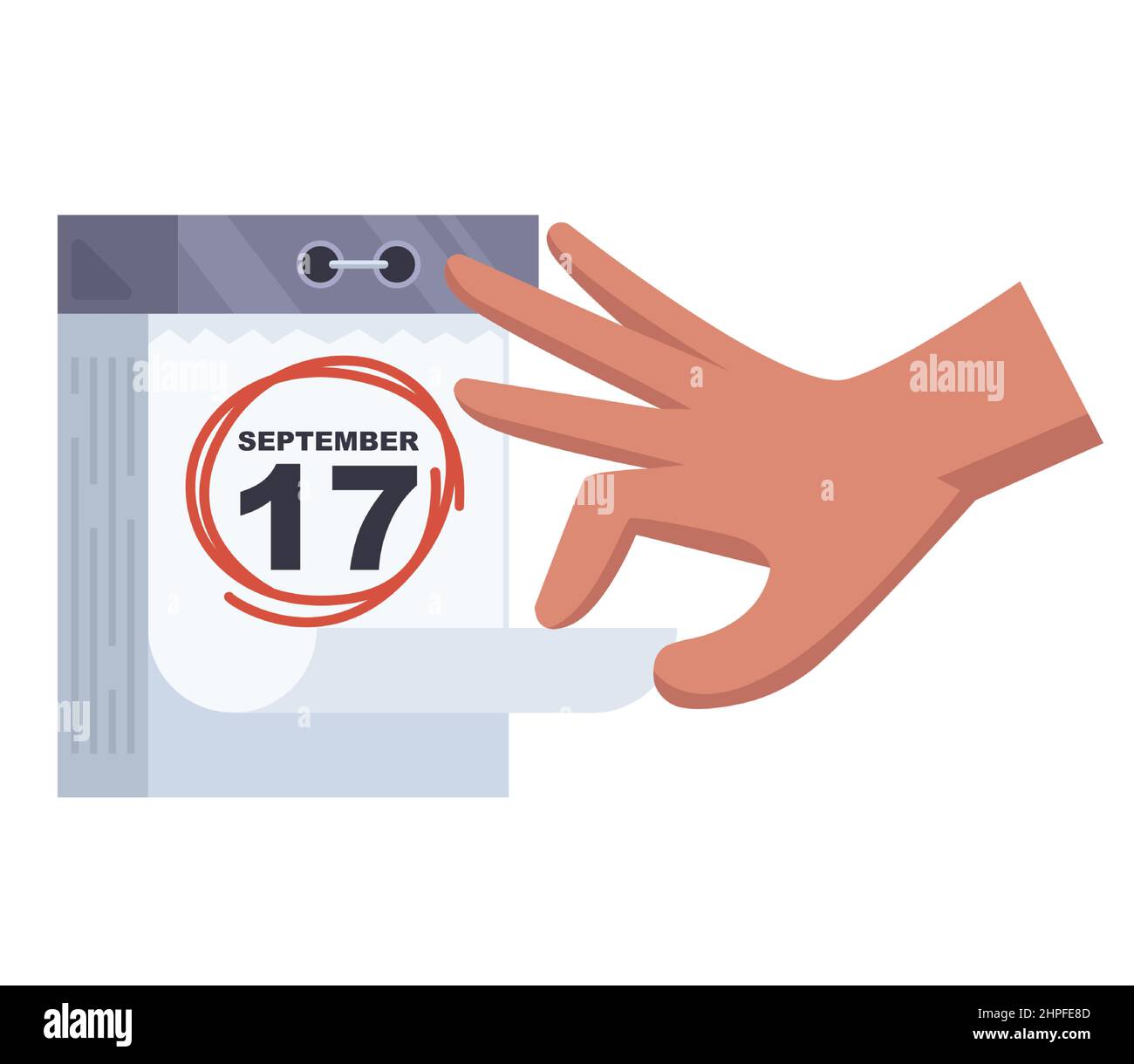 Calendrier articulé 17 septembre. Journée importante pour une personne illustration vectorielle plate. Illustration de Vecteur