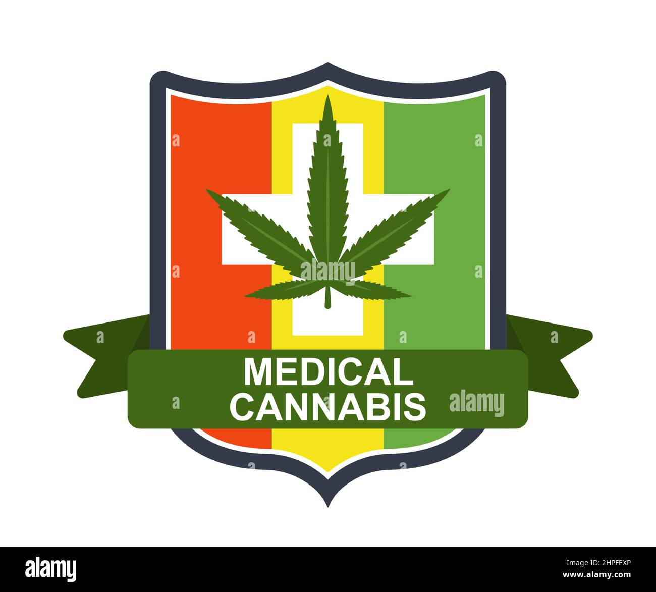 emblème de la marijuana médicale. Indicateur rastaman. illustration vectorielle plate Illustration de Vecteur