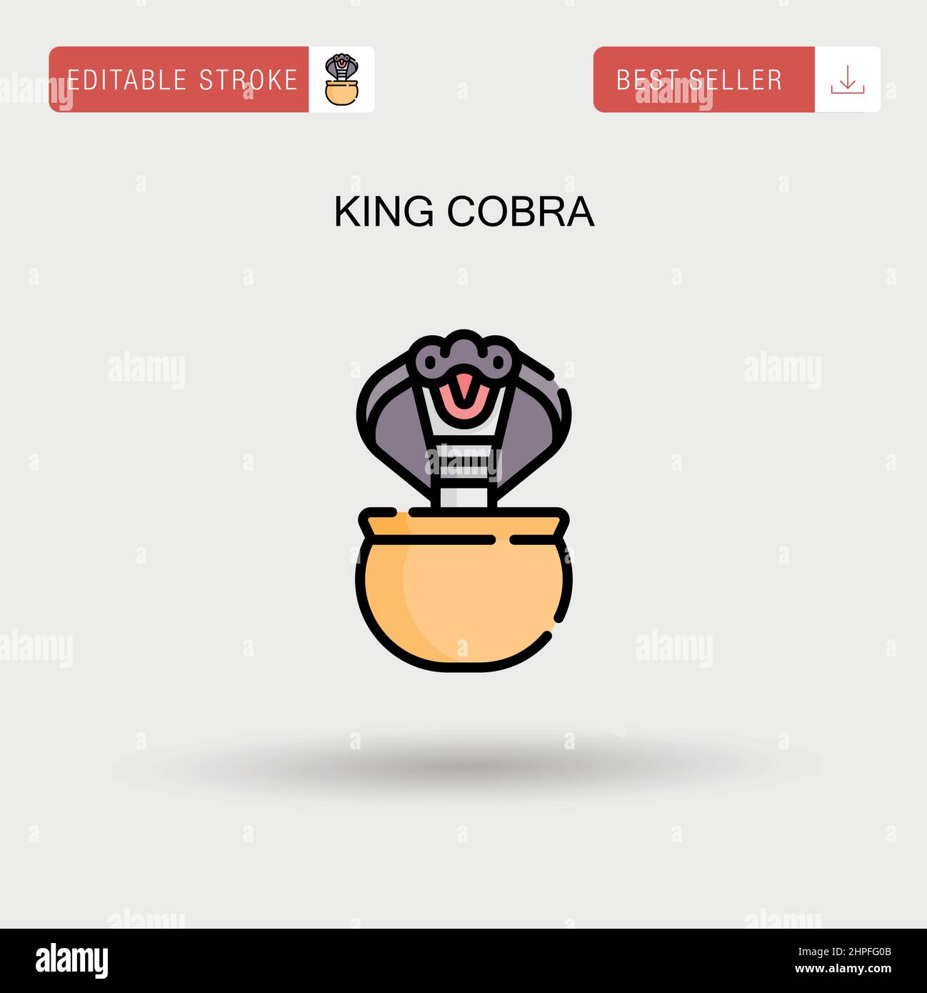 Icône de vecteur simple de cobra King. Illustration de Vecteur