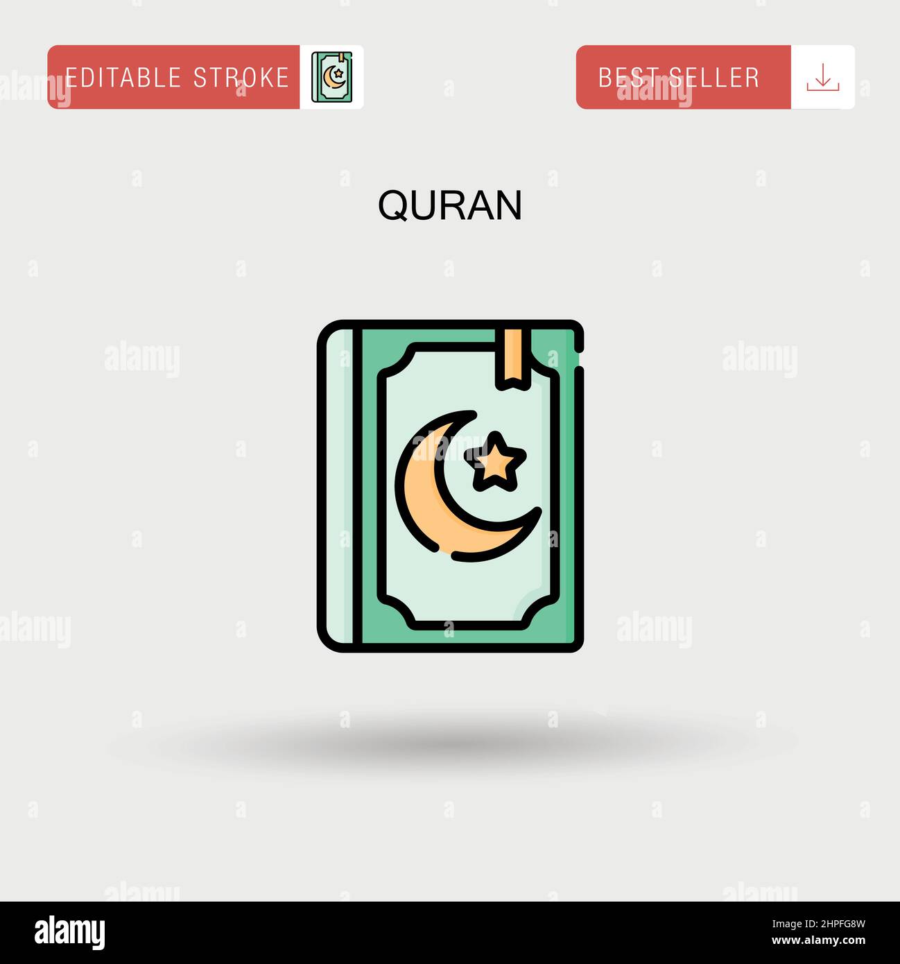 Icône de vecteur simple Quran. Illustration de Vecteur