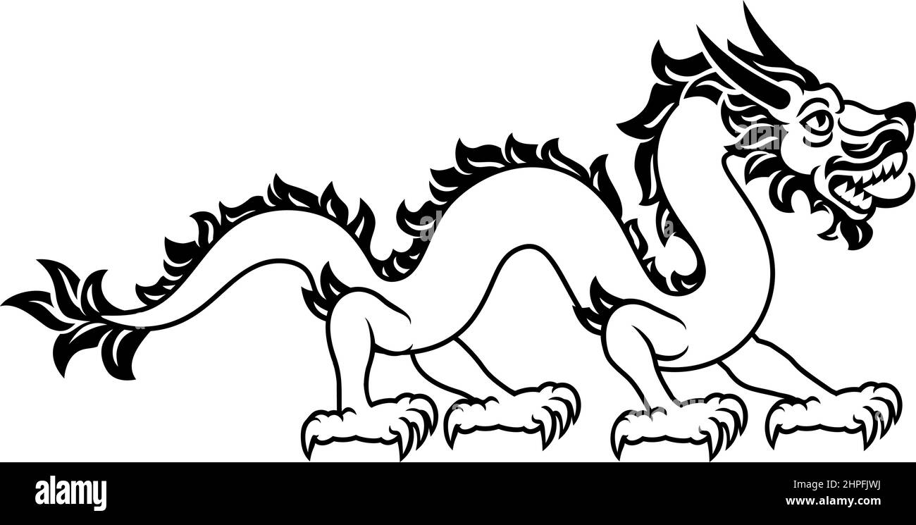 Horoscope zodiaque chinois Dragon signe de l'année de l'animal Illustration de Vecteur