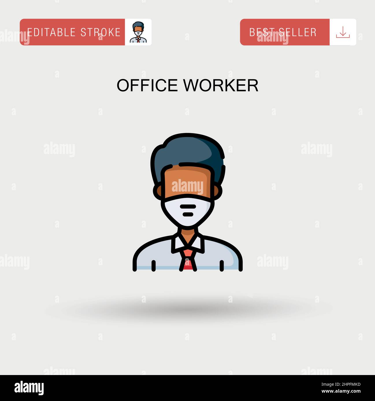 Icône de vecteur simple Office Worker. Illustration de Vecteur